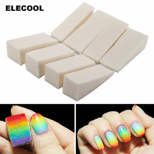 ELECOOL 8Pcs Soft Triangle Nail Art Polish Gel Gradient Color Stamp Sponge Stamping Manicure Sponge Image Makeup Replacement
