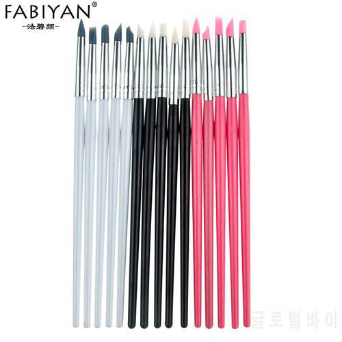 5Pcs Nail Art Silicone Pen Brush Carving Emboss Hollow Pottery Sculpture Shaping Clay Dotting UV Gel Polish Tools Set Manicure