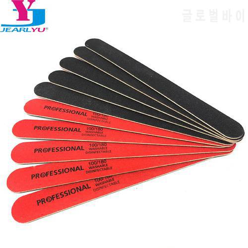 10 Pcs/Lot Nail Buffer File Profesional Wooden Sanding Files 100/180 Double Side Red & Black Lima Unhas Nail Tools Accessories