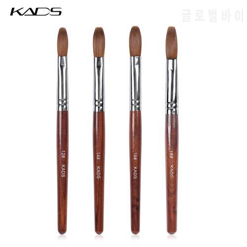 1pc Kolinsky Sable Acrylic Brush Nail Art Pen Pointed Round Flat Head Red Wood Brush Nail Art Brush Gel Extension Tools