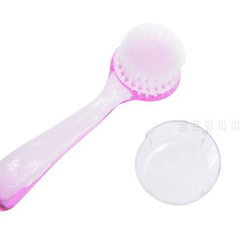1pcs Professional Nail Art Dust Cleaning Brush with Cap Round Head Make Up Washing Brush Manicure Pedicure Nail Tools LATR41
