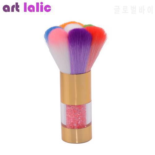 1Pc Colorful Dust Clean Brush Nail Art Manicure Pedicure Soft Remove Acrylic Care Accessories Tools