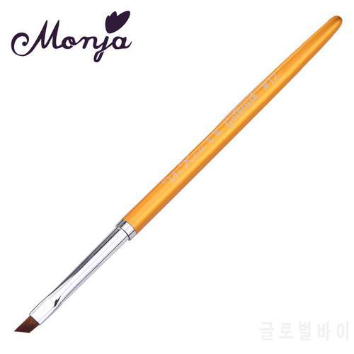 Monja Golden Metal Nail Art Flower French Acrylic UV GEL Extension Builder Drawing Painting Pen Brush Profession Manicure Tools
