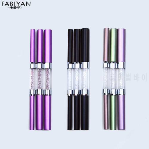 3Pcs/Set Double-ended Different Size C Curve Rhinestone Metal Acrylic Nail Art Tips French Shaping Rod Stick Tube Manicure Tools