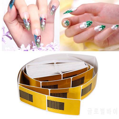100/50Pcs/lot Horseshoe Shape Professional Nail Art Tips Extension Forms Guide Stickers UV Gel Manicure Accessories