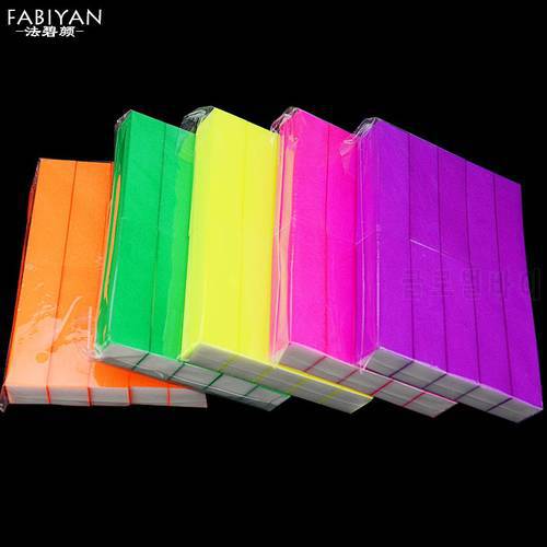 5 Colors Fluorescence Nail Art Tips Files Sponge Sanding Block Buffer Buffering Burnishing Gel UV Polish Manicure Tools 10Pcs