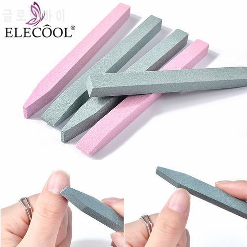 ELECOOL 1pc Stone Nail File Buffer Sanding Block V-shaped Nail Grinding Block Grind Sand Cuticle Remover Nail Art Manicure Tool