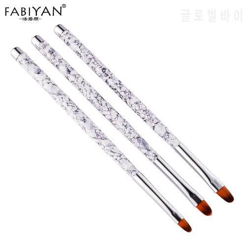 Round Head Acrylic UV Gel Extension Pen Nail Art Brushes Painting Drawing Flower Manicure Tips Tools 3Pcs/set