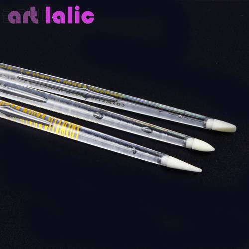 3 Pcs Nail Art Brush Pen Silicone Head Carving Emboss Shaping Hollow Sculpture Acrylic Manicure Dotting Tools