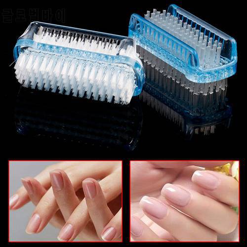 Plastic Nail Cleaning Scrubbing Brush Double Sided Hand Nail Brush Cleaner Manicure Tool
