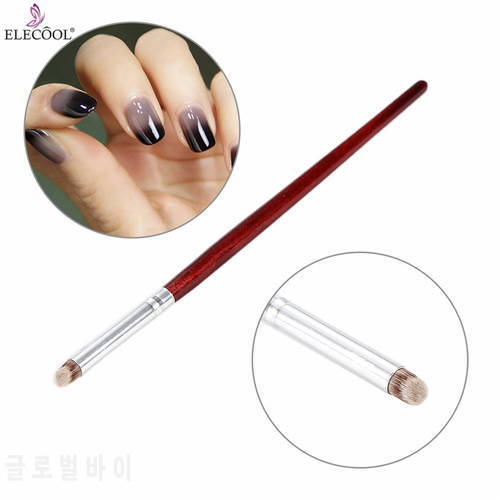 ELECOOL 1Pcs Nail Art Gradient Color Change Brush Nail Art Dye Drawing Pen UV Gel Polish Nail Brush Painting Tool Wood Handle