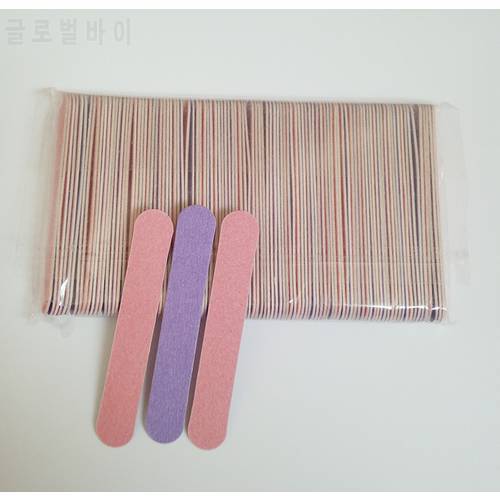 Promotion 20pcs/lot Pink&Purple Double Color 85mm Nail Files Wood Nail File Disposable Manicure Tools For Nail