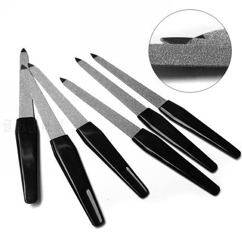 5pcs Professional Metal Double Sided Nail File Plastic Handle High Quality Pro Nail Files DIY Pro Manicure Pedicure Tool