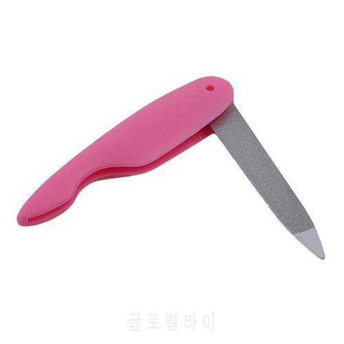 7.4cm Length Mini Nail File New Fashion Kawaii Stainless Steel Fold Cuticle Tool Files Nail Art Tool Limas Para Manicura