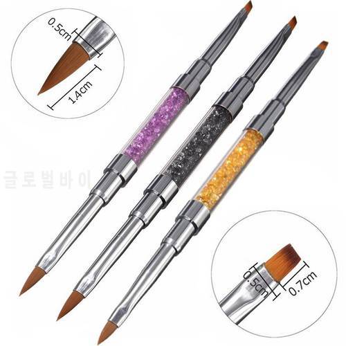 Nail Brushes For Manicure Double Heads Dotting Painting Pen Carving Phototherapy Powder Gel Crystal Nail Art Brush Tools