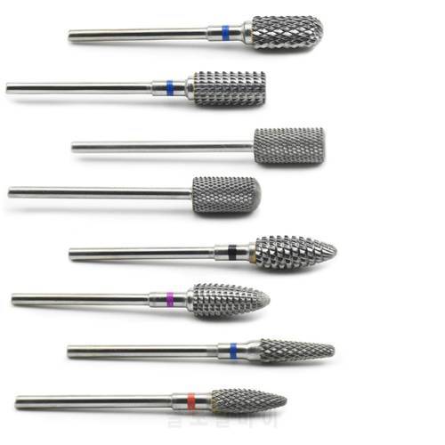 10 Type Tungsten Carbide Nail Drill Bit Nail Milling Cutter for Electric Drill Manicure Machine Accessory Tools Nail files