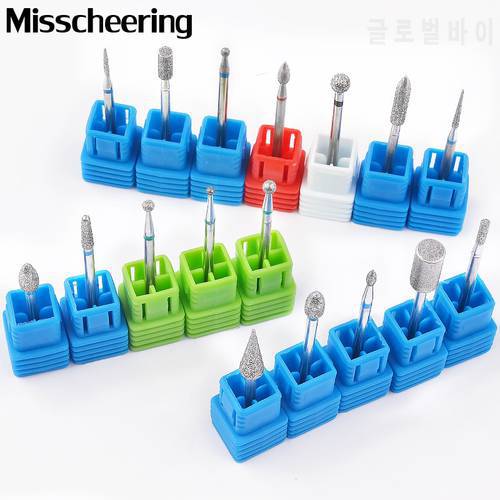 17 Types Diamonds Nail Drill Bits 3/32 Milling Cutter Burr Rotary Nail Files for Pedicure Manicure Electric Machine Device Tools