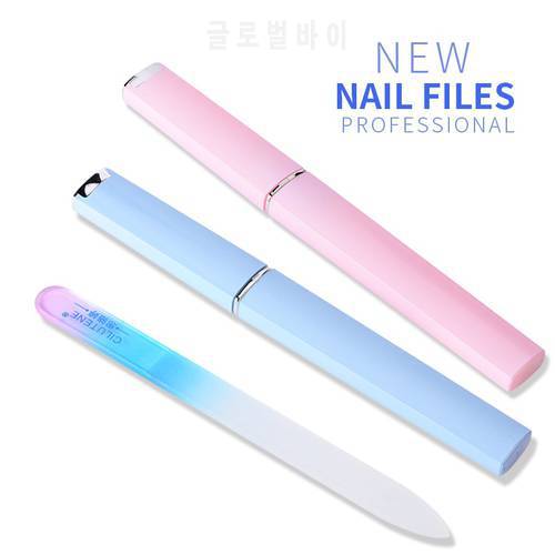 Wholesale 1Pcs Durable Crystal Glass Nail Files Buffer Manicure Device Decorations Tool Sanding Buffer Block Pedicure Nail Tools