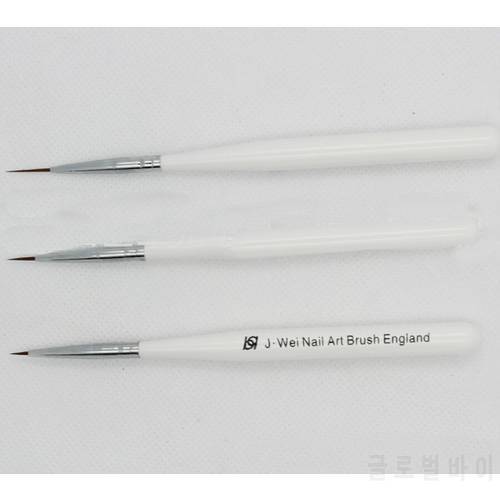3 PCS French Nail Art Liner Brush Set UV Gel Builder Drawing Dotting Carving Pen Manicure Styling Tools