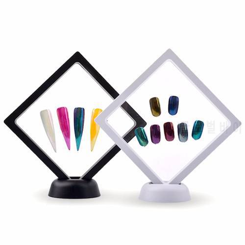 Manicure Nail Art Display Stand Nail Gel Polishing Showing Shelf Square Photo Frame Display Board Color Cards Chart Standing Kit