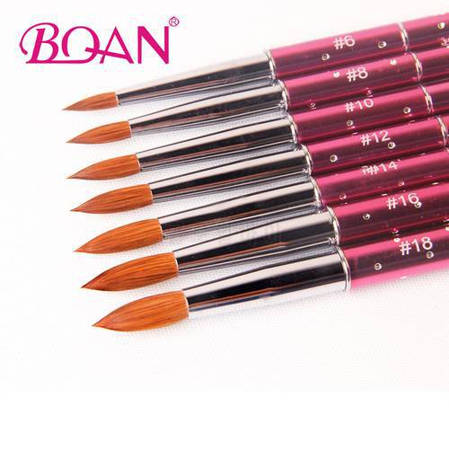 BQAN 10pcs Kolinsky Nail Art Brushes Acrylic Nail Brushes Acrylic Powder Nail Art Brush Manicure Art Tool
