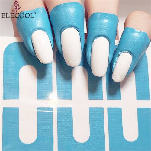 ELECOOL 10pcs U-shape Nail Form Guide Sticker Nail Polish Varnish Protector Stickers Manicure Tool Spill-proof Finger Cover
