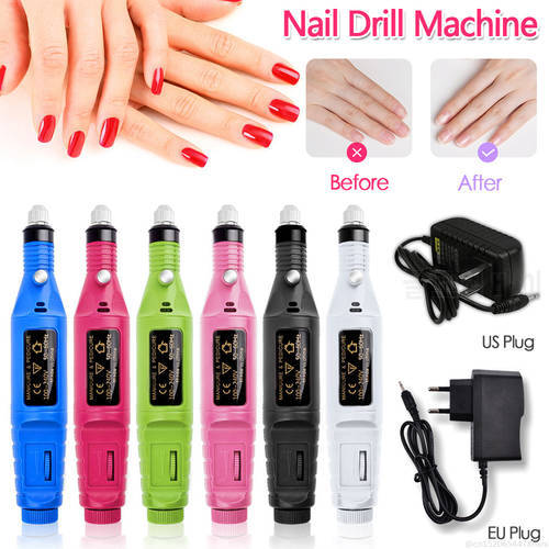 EU/US Plug Electric Nail Drill Bits Set Apparatus for Manicure Machine Nail Art Pen Pedicure Nail File Tool Kit Dropshipping