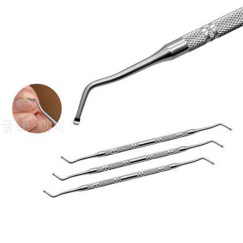 1PCS Metal 2ways Finger Dead Skin Push Nail Art Manicure Tools Stainless Steel Cuticle Pusher Remover Spoon Trimmer