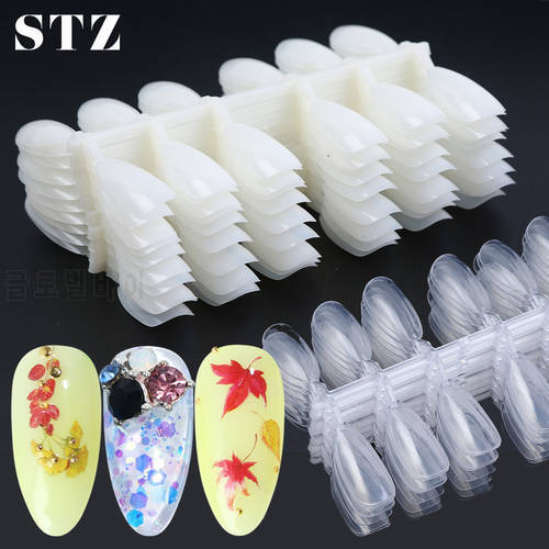 STZ Set New Fake Nails Clear Natural Tips Gel Polish Display Oval Full Cover False Nail Practice Palette Manicure Tools 1030-1