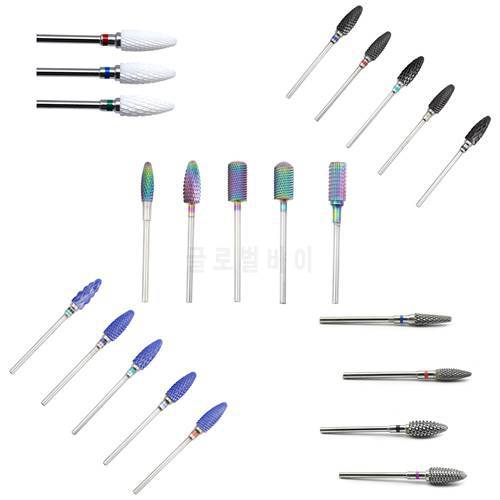 27 Type Rainbow Tungsten Carbide Ceramic Nail Drill Bits Suitable For All Nail Machines For Electric Drill Manicure Accessory