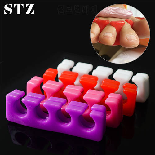 STZ 2pc Soft Silicone Nail Art Toes Separators Washable Finger Foot Divider Holder UV Gel Polish Painting Pedicure Manicure 361