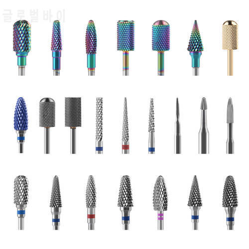 Tungsten Carbide Burr Milling Cutter For Manicure Machine Carbide Electric Nail Drill Milling Cutter For Nail Files Accessories