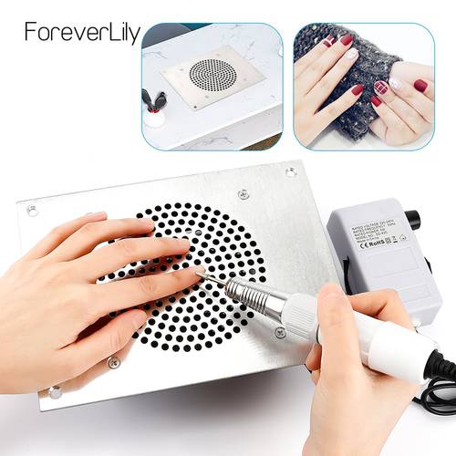 Built-in Table Desk Nail Dust Suction Vacuum Cleaner Nail Polish Dust Collector Manicure Machine Nail Gel Vacuum Remover Device