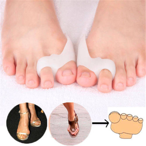 1 Pair Feet Care Silicone Two Hole Toe Separator Badjuster Hallux Outer Appliance Pain Relief Guard Thumb Valgus Protector