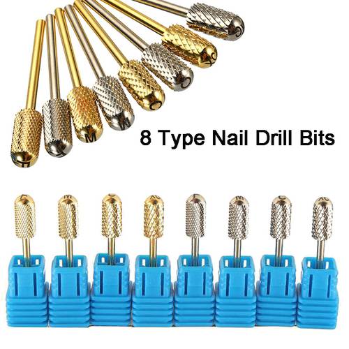 2.35mm 3/32 Nail Drill Bits Barrel Smooth Top Safety Nail Art File Drill Bit Manicure Electric Carbide Drill Bit Manicure