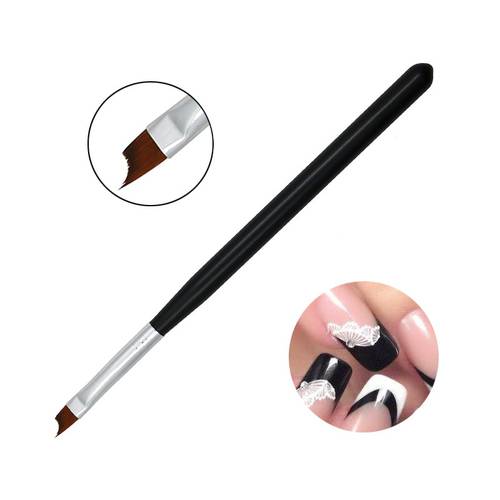 Nail Art French Oblique Half Moon Smile Pen Brush Black Drawing Painting Design Tips Acrylic DIY UV Gel Polish Tools Manicure