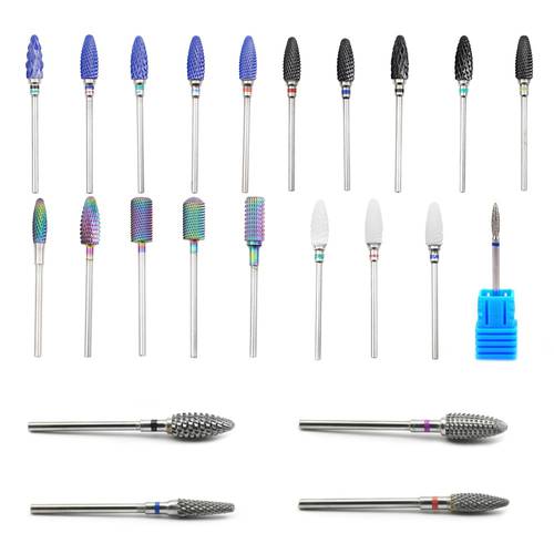 23 Type Tungsten Carbide Ceramic Nail Drill Bits For Electric Drill Manicure Machine Accessory Rainbow Milling Cutter Nail Files