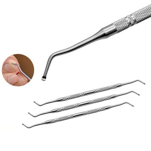 1pc Stainless Steel Cuticle Dirt Removal In Fingernails Spoon Remover Dead Skin Cuticle Pedicure Nail Art Pedicure Manicure Tool
