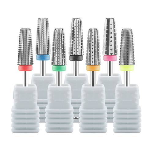 Tapered Carbide Nail Drill Bits With Cut 2 Way Drills Carbide Milling Cutter For Manicure Remove Gel Nails Accessories