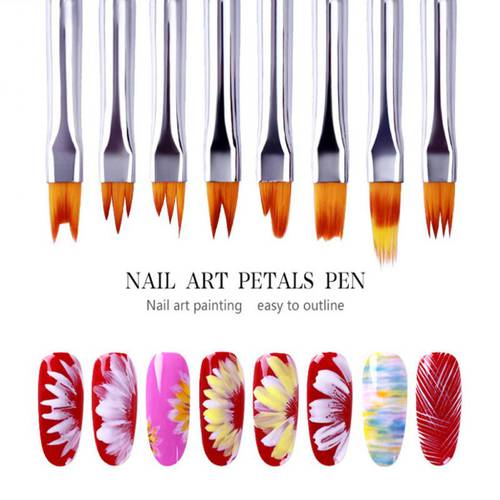 8PC/Set DIY Nail Brush Nail Painting Brush Various Shapes Nail Designs Draw Lines Flowers Patterns Manicure Pen Nail Art Tool
