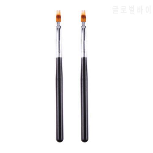2Pcs Nail Art Gel Pen Brush Nylon Hair Ombre Brush Nail Art Brushes Soft Nails Manicure Tools For Gradient UV Gel Nail Pen