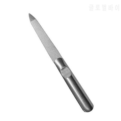 1PCS Professional Stainless Steel Nail File Buffer Metal Double Side Grinding Rod Manicure Pedicure Scrub Nail Arts Tools Thick