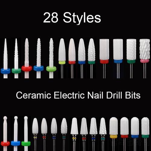 Ceramic Nail Drill Bit Manicure Cuticle Clean Milling Cutter for Manicure UV Gel Remover Manicure Pedicure Nail Art Tool