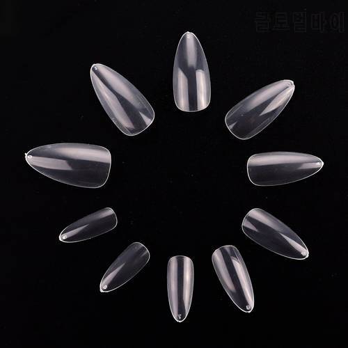 50 Bags Stiletto Nail Tips 500pcs Medium Almond False Nails Acrylic Clear Full Cover Fake Nails For Gel Polish