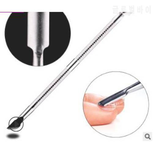 Stainless Steel Both Heads Exfoliator Manicure Dead Skin Shovel Beauty Care Cuticle Pushers Nail Tools Nail Art & Salon HA168