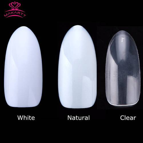 100 Bags Oval False Nails 500Pcs Round Nail Tips Natural White Clear Full Cover Acrylic nails Wholesale Press on Nails A0014