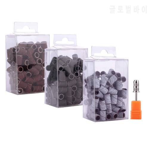 50Sets Sanding Bands Sand Band 80 150 240 Grit For Professional Manicure Pedicure Nail Drill Machine Each Size 100pcs