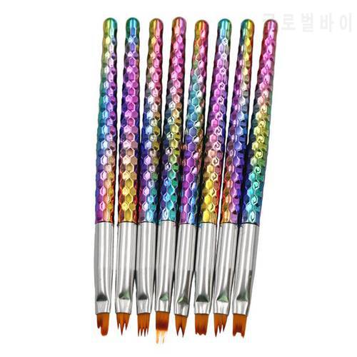 Wholesale Professional 100sets New Flowers 8pcs Nail Art Brushes Sculpture Pen Acrylic UV Gel Draw Painting Pattern Petal Pen