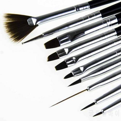 10pcs Nail Manicure Brush Set Gel Nail Polish Painting Dotting Pen Gel Varnishes Tools Kit Manicure Pens