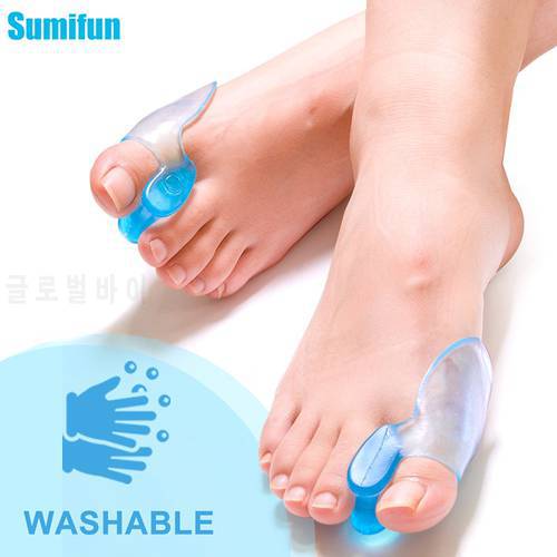 2Pcs Big Toe Separator Bone Corrector Straightener Soft Silicone Gel Foot Fingers Protector BAdjuster Feet Massager